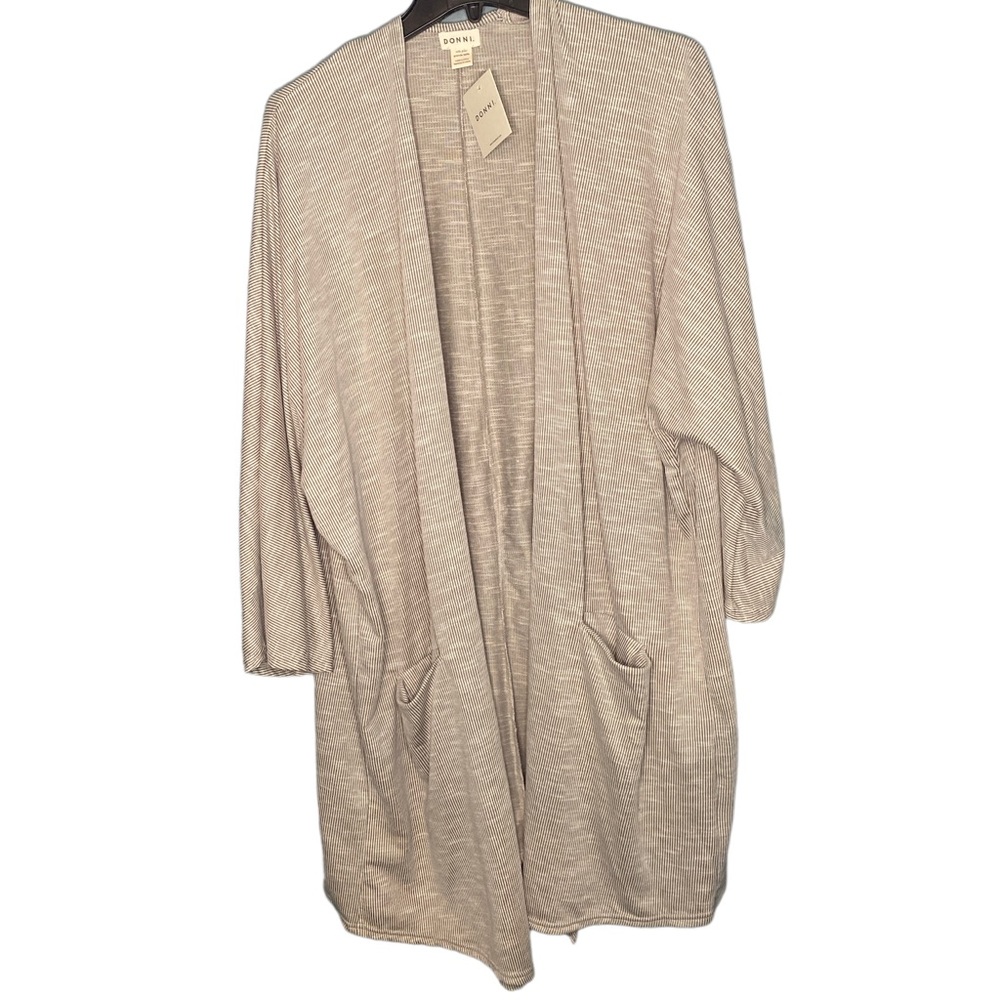 NWT DONNI. Sandwash plus size ribbed cardigan